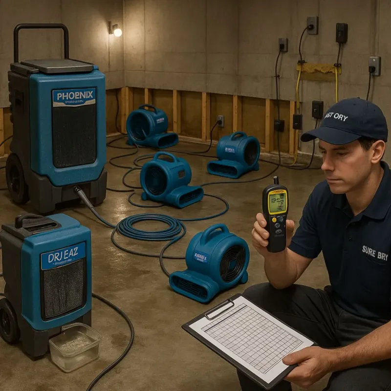 Structural Drying and Dehumidification process in Pottawattamie County, IA